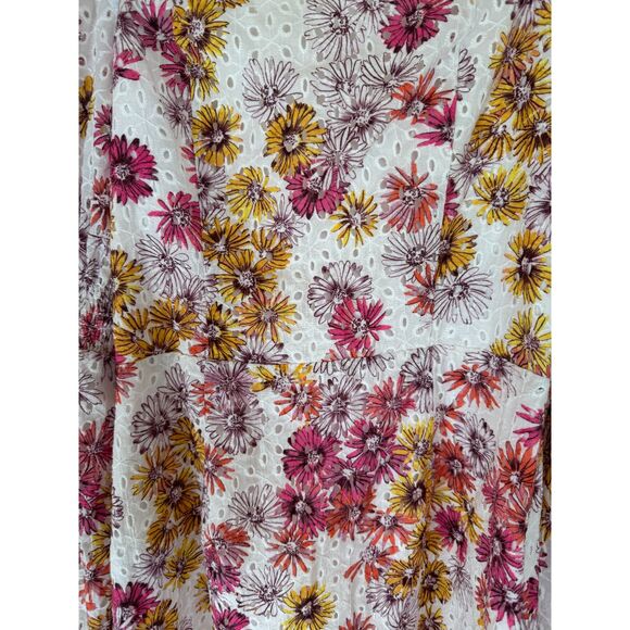 Wayf Somerset Puff Sleeve Daisy Floral Print Eyelet Mini Dress XS NWT - Picture 12 of 12
